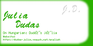 julia dudas business card